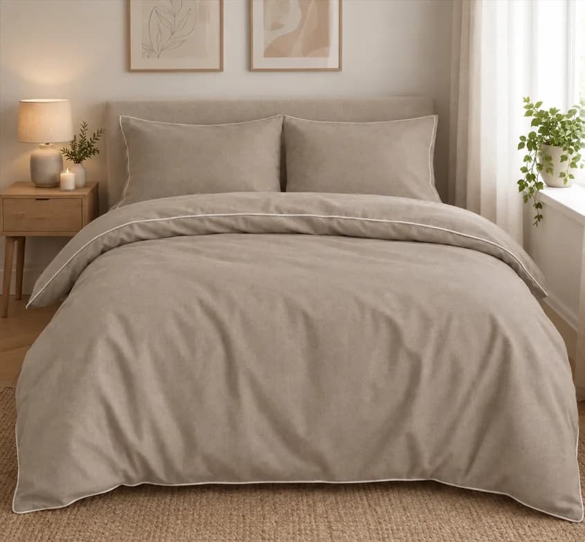 Pościel bawełniana 160x200 Beżowa Elegancja — 100% bawełna